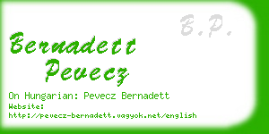 bernadett pevecz business card